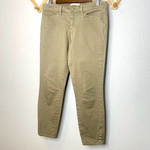 Tory Burch Emmy Ankle Snap Buttons Jeans Olive Size 31